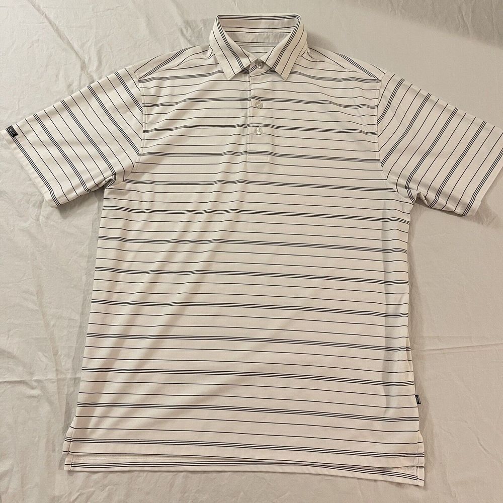Straight Down‎ Performance Golf Polo Men's Size Medium Shirt White